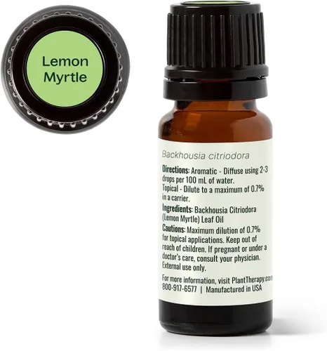 Vista 8 de Plant Therapy Aceite esencial de mirto de limón 0.3 fl oz (1/3 oz) 100% puro, sin diluir, aromaterapia para apoyo inmunológico, desodorizante
