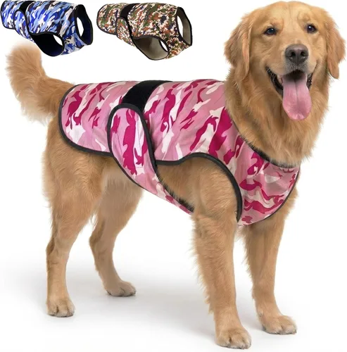 Vista 8 de Chaleco refrescante para perro, chaqueta de refrigeración de microfibra de 2 capas, azul, talla XS Longer cooling duration, balanced comfort, UV