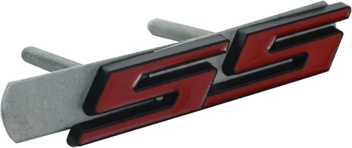 Vista 2 de 1 calcomanía de metal 3D para rejilla delantera, emblema SS para automóvil (negro y rojo)