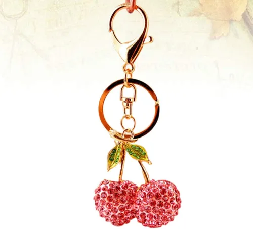 Vista 3 de EXCEART Accesorios Llavero único Llavero de fruta, lindo llavero de bolsa, colgante con dije de cristal para coche, llavero personalizado, pequeño