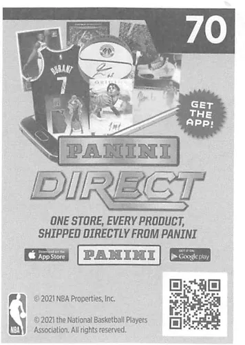 Vista 2 de 2020-21 Panini Stickers #70 Finals Game 4 LeBron James/Right Official NBA Basketball Album Sticker Measuring 2.75 inch tall X 2 inches wide in Raw