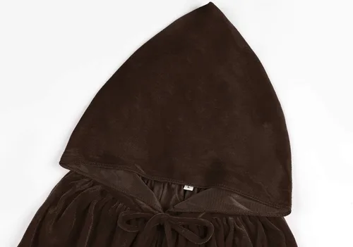 Vista 4 de Aricy Capa de terciopelo con capucha para niños, para navidad, halloween, juego de rol, disfraz, cosplay