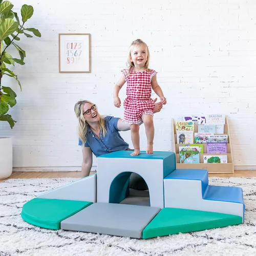Vista 11 de ECR4Kids SoftZone Lincoln - Escalador de túneles para niños, contemporáneo
