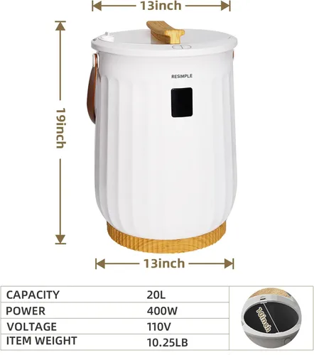 Vista 8 de Calentador de toallas calientes para baño; calentador de toallas de lujo en cubo; calentador de mantas de spa de gran capacidad de 20L; diseño