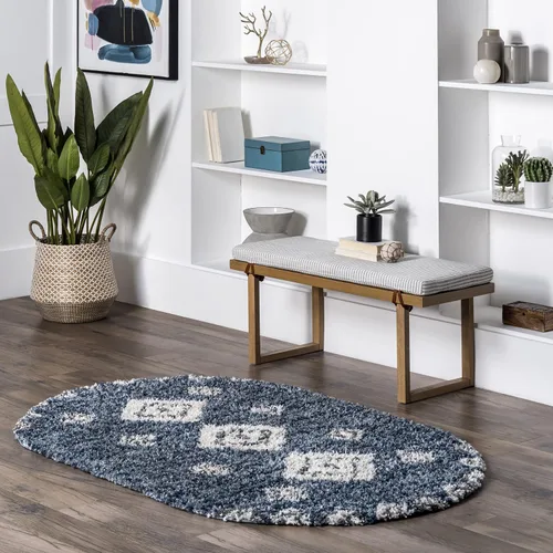 Vista 18 de nuLOOM Transitional Regina Shag - Alfombra decorativa, 3 x 5, color azul