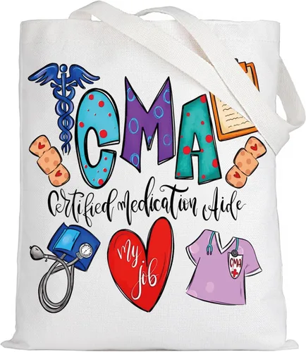 Vista 8 de LEVLO Bolso de hombro certificado del ayudante de la medicación certificado regalo del CMA del ayudante médico del bolso de asas para la graduación
