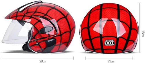 Vista 6 de Casco fresco para niños de 4 a 12 años de edad, casco de motocicleta retro Go-Kart Jet-Helmet Scooter Cruiser Ciclomotor para personalidad juvenil