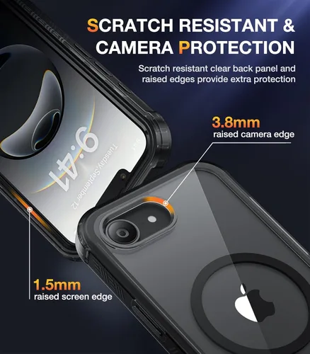 Vista 499 de DIACLARA - Funda transparente compatible con iPhone XR 6.1 pulgadas 2018