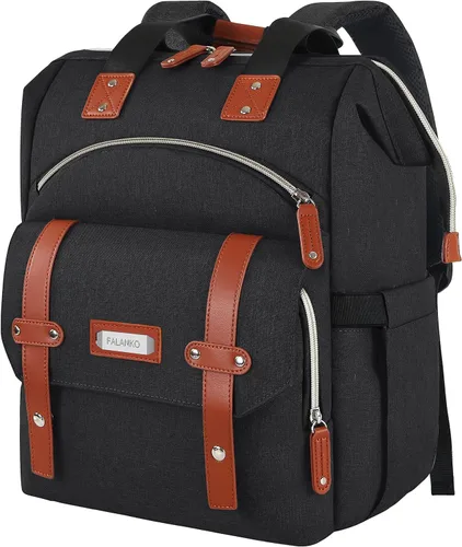 Vista 22 de Mochila para portátil para mujer, para trabajo de doctoras, profesoras, enfermeras, de 15.6 pulgadas, mochila universitaria de apertura amplia