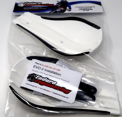 Vista 3 de Enduro Engineering Reemplazo EVO2 Deflectores de plástico Roost Roost Blanco 51-220