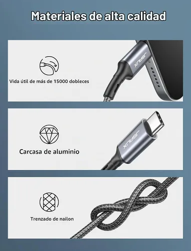 Vista 4 de JSAUX Cable USB C a conector auxiliar de audio de 0.1 in de 3.3 pies, cable