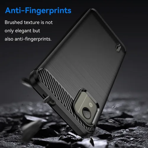Vista 6 de Funda para Nokia C110, Nokia C110 con protectores de pantalla HD, fibra de carbono a prueba de golpes, resistente protección de poliuretano