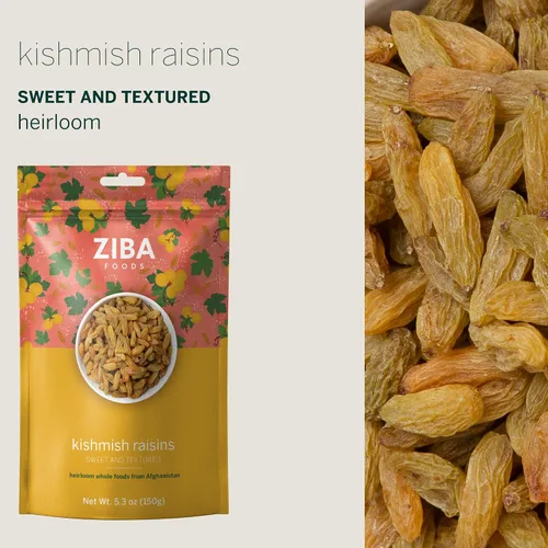 Vista 4 de Ziba Foods Kishmish Pasas Sin OMG, vegano, entero 30 amigable y paleo Superalimento naturalmente alto en fibra, hierro y antioxidantes que