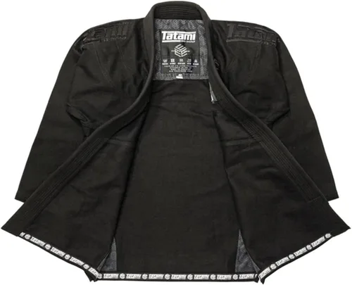 Vista 4 de Tatami Fightwear Estilo Black Label Jiu Jitsu Gi para hombre con chaqueta de tejido perla premium de 550 GSM, pantalones BJJ y bolsa