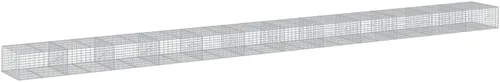 Vista 70 de vidaXL Cesta de gavión con tapa, 39.4 x 19.7 x 39.4 pulgadas, hierro galvanizado rectangular, resistente a la intemperie, montaje sin herramientas