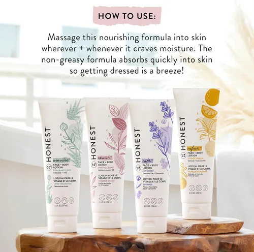 Vista 7 de The Honest Company Paquete de champú limpiador 2 en 1 y loción facial de gel corporal, suave para bebé, derivado naturalmente, Lavender Calm, 18.5