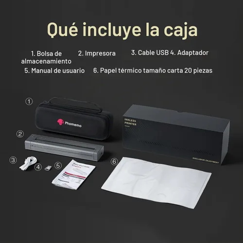 Vista 8 de Phomemo Impresoras portátiles inalámbricas G100 Pro AirPrint para viajes