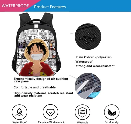 Vista 5 de MDXTM Mochila ligera de uso diario con patrón de anime, mochila elegante y funcional, B-1