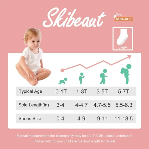 Vista 6 de Calcetines antideslizantes para niños, calcetines de corte medio para niños pequeños y niñas (0-7 años), 12 pares de calcetines antideslizantes