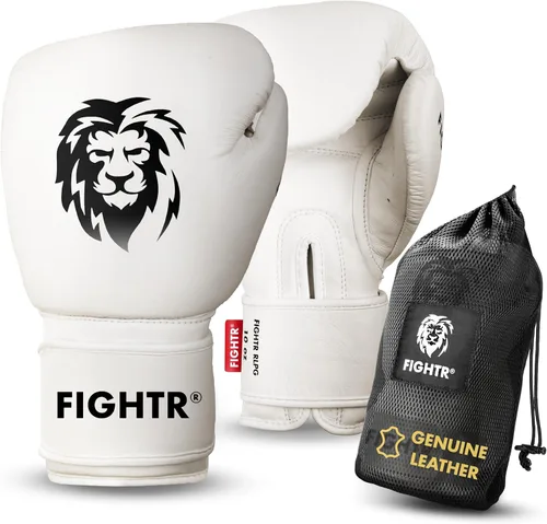 Vista 7 de Guantes de boxeo FIGHTR® Pro hechos de cuero genuino Para hombres y mujeres para boxeo, MMA, Muay Thai, Kickboxing y artes marciales 10 12 14 16