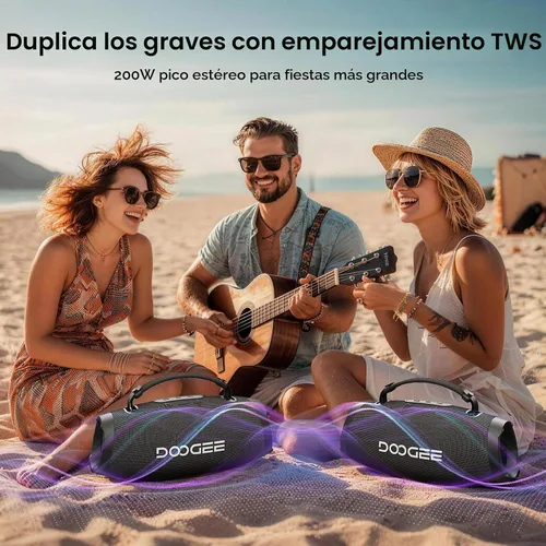 Vista 8 de Wild Boom - Altavoz Bluetooth portátil con luces RGB, color negro