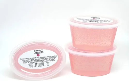 Vista 2 de Aroma floral de clavel en gel derretido para calentadores y quemadores de The Gel Candle Company Peel, MELT and Enjoy