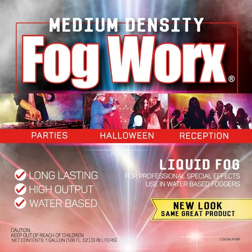 Vista 9 de FogWorx Fog Juice - 1 galón de líquido de niebla orgánico (128 onzas) - Densidad media, alto rendimiento, larga duración líquido para máquina