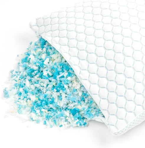 Vista 5 de Molecule Infinity PRO - Almohada ajustable de espuma viscoelástica de gel refrigerante, tamaño King