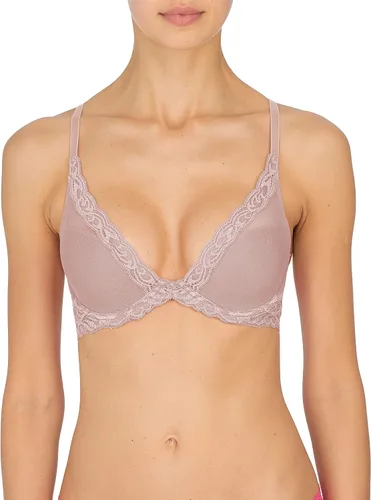 Vista 8 de Natori - Sujetador de encaje para mujer con inmersión, diseño de plumas Cafe