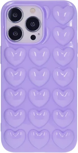 Vista 11 de Funda para iPhone 11 para mujer, funda de gel Kawaii 3D Pop Bubble Heart Kawaii, linda funda para iPhone 11 de 6.1 pulgadas, color negro