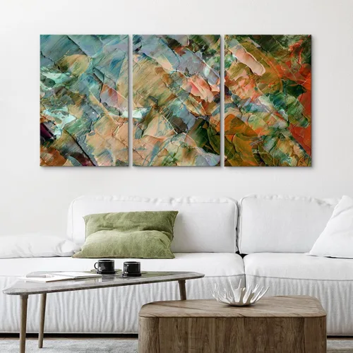 Vista 322 de wall26 Lienzo enmarcado para pared, juego de arte de acuarela pastel, paisaje rural, ilustraciones con formas abstractas, arte moderno, decorativo