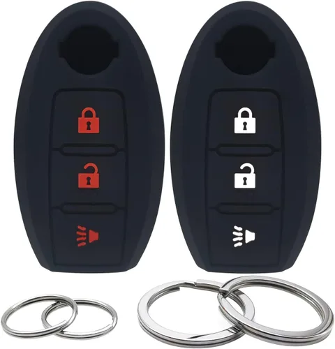 Vista 7 de 2 piezas de fundas de llave de silicona con 3 botones, funda para control remoto sin llave, protector compatible con Nissan Armada Frontier