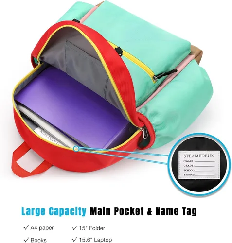 Vista 4 de STEAMEDBUN Mochila infantil para niños de 2 a 4 años Mochila preescolar para jardín de infantes - Mochila para niños y niñas, Mochilas de viaje