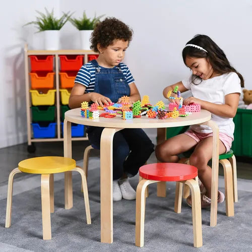 Vista 9 de Mesa ECR4Kids de madera natural curvada, Variados, 1