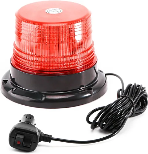 Vista 9 de Luces de baliza estroboscópicas ámbar con base magnética, barra de luz mini de emergencia de flash de seguridad de 12-24V para camiones, vehículos
