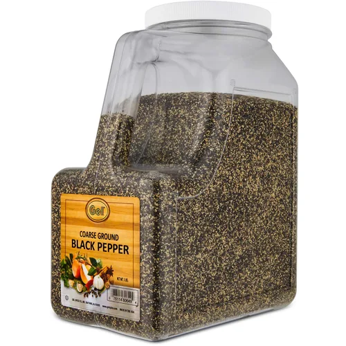 Vista 2 de Gel Spice Malla de pimienta negra molida gruesa 18-24 - Tamaño del servicio de alimentos - 5 libras