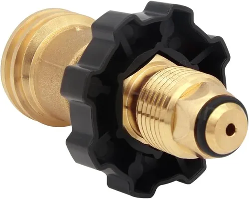 Vista 4 de Adaptador de tanque de propano de ajuste universal Hooshing con llave para convertir POL a QCC1 Heavy Duty Brass Propane Converter, LP Tank