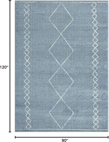 Vista 2 de LUXE WEAVERS Daphnes 2735 - Alfombra geométrica marroquí bohemia azul de 8 x 10 pies