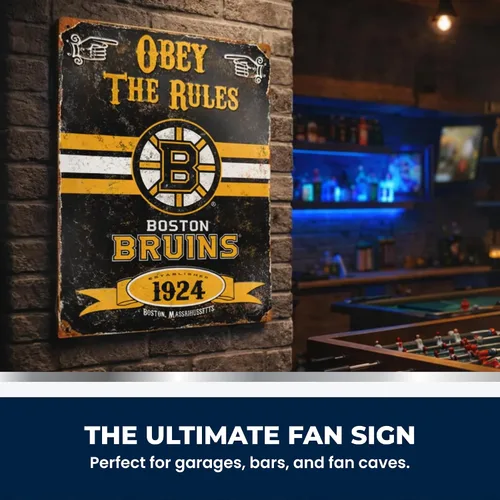 Vista 4 de Party Animal NHL Pittsburgh Penguins - Cartel de metal en relieve Heavy duty metal wall art for bedroom, office, or fan cave; weathered vintage