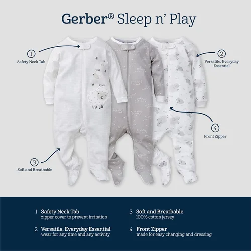 Vista 4 de Gerber Paquete de 3 bebés y niños Sleep 'N Play