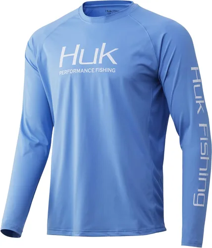 Vista 53 de Huk Pursuit Vented LS para hombre Refracción Fish Fade - San Sal/Wahoo