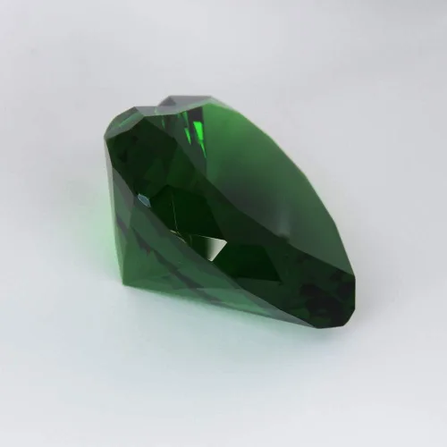Vista 3 de Crystal Diamonds Heart (verde) PAPERWEIGHT, Gratis Personalizado Grabado Personalizado