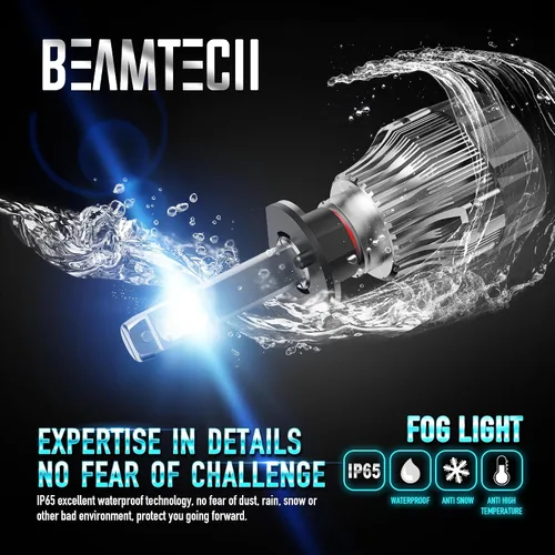 Vista 5 de BEAMTECH Fog Bombilla H1, 6500K, 1.181 in, base de disipador de calor, chips CSP, tamaño pequeño, paquete de 2