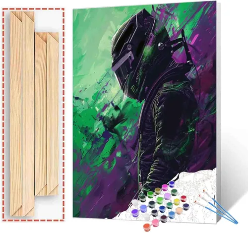 Vista 39 de Paquete de 6 pinturas por números para mujeres sudafricanas para adultos, principiantes, músicos negros, kits de pintura al óleo sobre lienzo