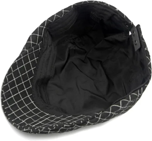 Vista 5 de Paquete de 2 gorras planas de algodón a cuadros para hombre, diseño de Ivy Cabbie Golf Gatsby