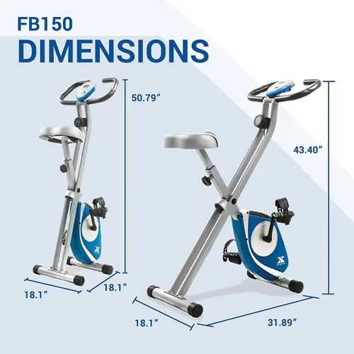 Vista 9 de XTERRA Bicicleta estática plegable para fitness, capacidad de peso de 225 libras