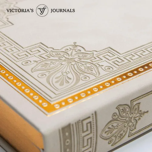 Vista 3 de Victoria's Journals Cuaderno con forro de cuero sintético y tapa dura, diario de viaje con diseño vintage de aspecto antiguo, tamaño A5, 5.7 x 8.1