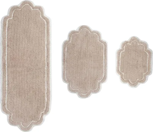 Vista 3 de Home Weavers - Tapete de baño 100% algodón copetudo, supersuave y absorbente, lavable a máquina y apto para secadora lino
