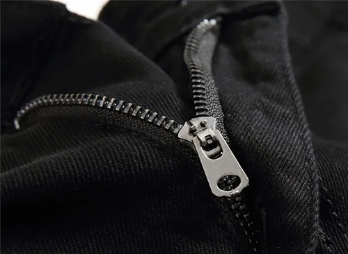 Vista 5 de Glstbv Pantalones de mezclilla ajustados de hip hop con agujeros rasgados para hombre, elásticos, ajustados y desgastados
