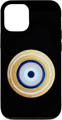 Vista 28 de Carcasa para iPhone 17 con protección contra maldiciones amarillas y negras, color rosa